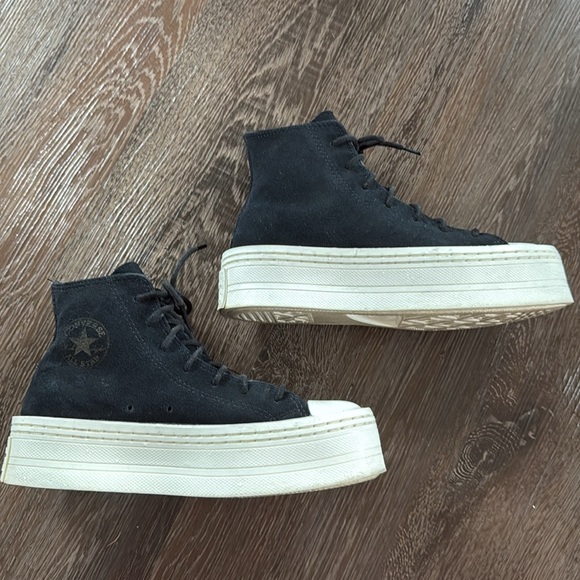 Converse Chuck Taylor All Star Modern Lift Platform Mono Suede Black - Picture 7 of 15